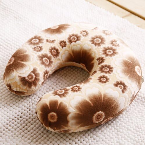 Relief Neck Pain Flower Pattern Soft Memory Pillow, Coffee