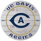 KH Sports Fan UC Davis Aggies Weathered Circle Sign, 20x20 Inches, Aggies Decor for Dorm Room, Fan Cave, Living Room; Display Your Team Spirit with This California (Davis) Aggies Wall Art