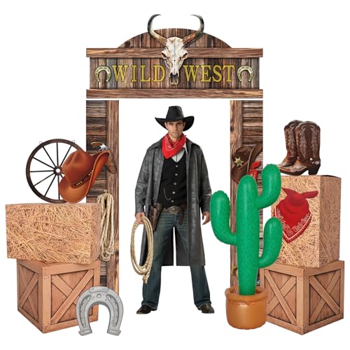 12 Pcs Western Cowboy Party Decorations, Wild West Party Decoration Set by Vicosela - Used condition - US$26.26