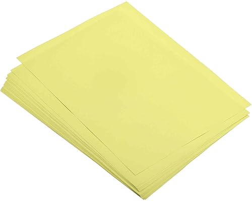 MECCANIXITY 25 hojas de papel de copia de color de 8 12 pulgadas, papel de impresora de 2.82 ozm, amarillo claro para impresión de oficina, copia de