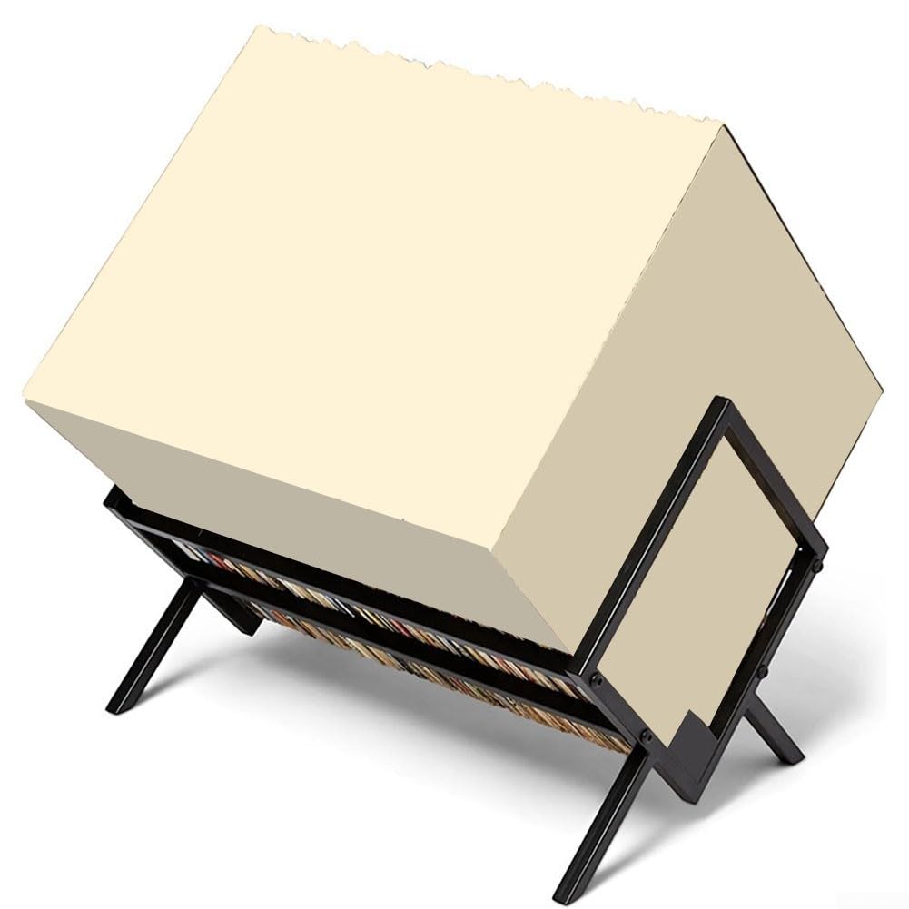 Supporto per dischi in vinile, spazioso per 200 album, facile da montare, design elegante per amanti della musica e collezionisti, perfetto per la decorazione della casa e nization