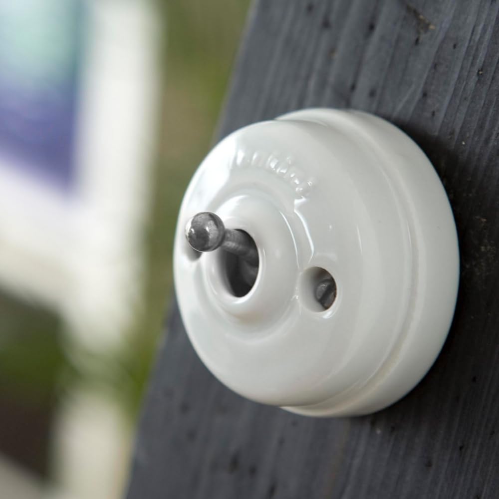 FONTINI - Va & Vient Porcelaine blanche Manette et vis chrome brillant DIMBLER
