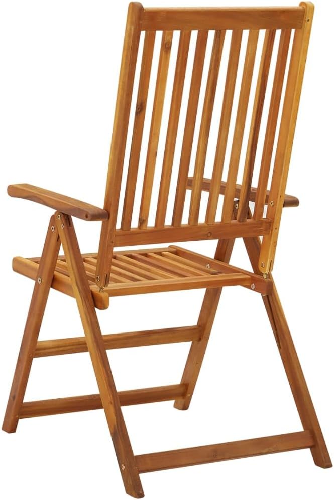 Patio Reclining Chairs 2 pcs,Bistro Chairs,Lounge Chairs,Lawn Chairs,Camping Chair,Beach Chairs,Poolside Chairs,5 Reclining Positions,for Lawn,Garden,Backyard,Poolside,Porch,Solid Acacia Wood