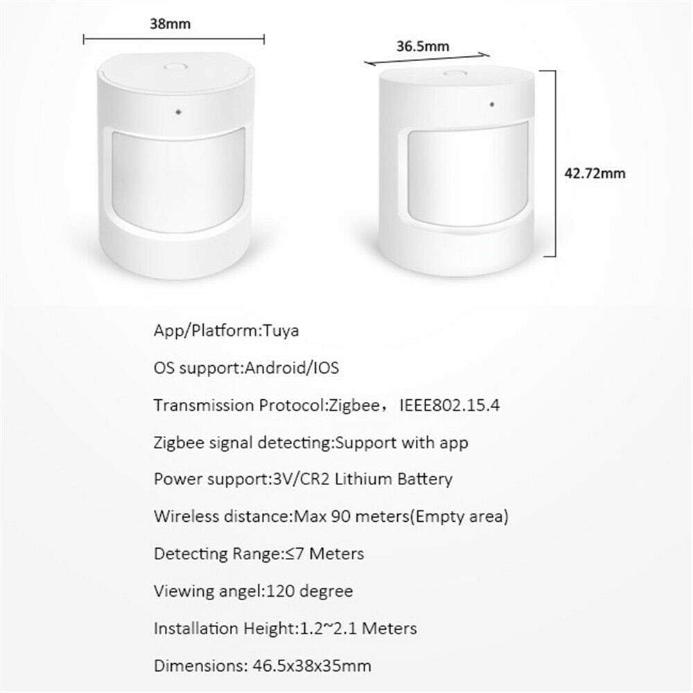 Door and Window Sensor, REQUIRES HUB, Zigbee Connection, Wireless Mini Contact Sensor for Alarm System and Smart Home Automation, works with Smart life, Alexa and Google home (Window & Door Sensor) - - 