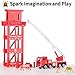 iPlay, iLearn Fire Trucks Toy for Boys 3-5, Kids Fire Engine Station Playset, Toddler Emergency Vehicles Learning, Realistic Firefighter Site Ladder Truck, Birthday Gifts for 4 6 7 8 Years Old
