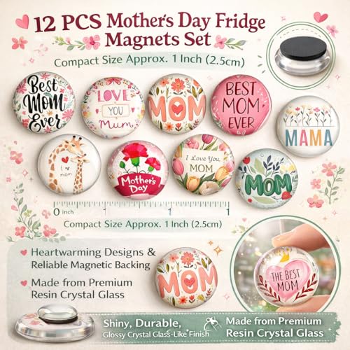 Set de 12 Imanes Decorativos para Refrigerador Día de la Madre miniatura 2