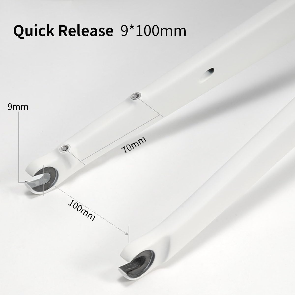 Gravel Road Bikes Rigid Forks 700C 1-1/8'' Straight/1-1/2'' Tapered Bikes Fork Full Carbon Fiber Disc Brake Front Forks 9 * 100mm Quick Release Bikes Hard Fork(Black,Straight)