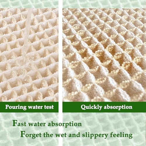 ZALL Beige Waffle Bath Mat,Super Absorbent Non Slip Long Bathroom Runner Rug,Cream 24X72inch,Machine Washable Ultra Soft Floor Mats by ZALL - Image 5