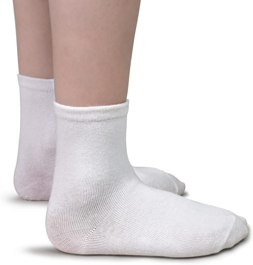 Tphon Toddler Socks with Grippers for Boys Girls, Kids Non Slip Grip Boys Socks 15 Pairs Half Cushion Crew Athletic Sock
