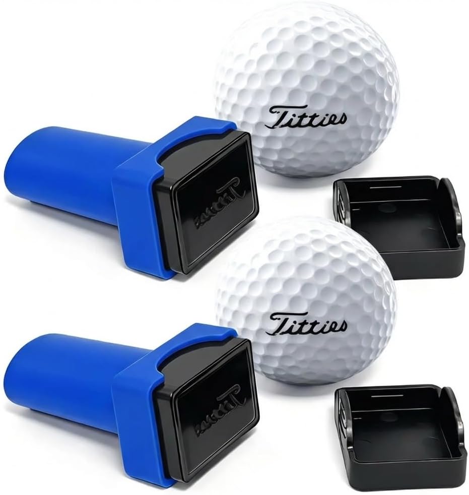 Curves & Clubs Titties Golf Ball Stamp – Funny Golf Stamp – Titties Golfer Accessory for Men and Women – Funny USA Golfer Gift
