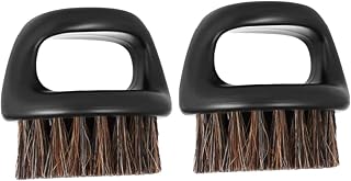 2pcs Portable Beard Brush for Men Short Boar Bristles Grooming Tool Ergonomic Plastic Handle Black for Easy Beard Care and Maintenance
