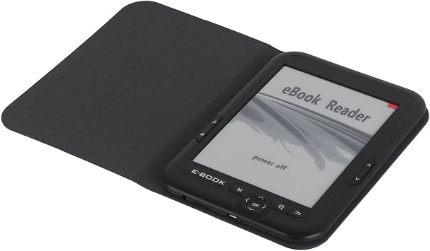 E-Reader, 6 inch EBook Reader with EInk Screen, 1024 x 768 Resolution Display 300DPI Electronic Paper Book with Blue Cover, E-Paper Supports TF Card for Adult, KidsBlack 2
