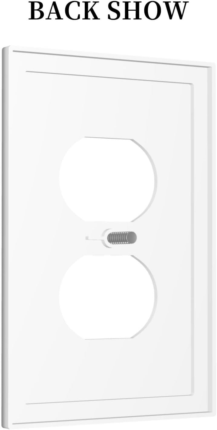 Gray Outlet Covers Modern 1 Gang Duplex Light Switch Cover Plate Decorative Wall Plates Socket Cover Electrical Switchplate Receptacle Bathroom Bedroom Decor