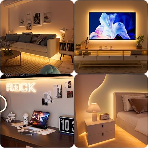 PAUTIX LED Strip Light 5V USB 6.56ft/2m 2700K, 640LEDs 1200lm Dimmable COB LED Strip Light Warm White CRI90+ USB TV Backlight,Flexible Under Cabinet Tape Light for Bedroom,Kitchen,Home DIY Lighting by PAUTIX - Image 7