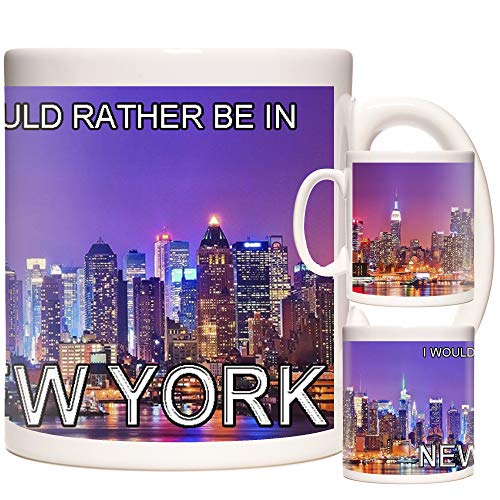 Mug avec inscription « I Would Rather Be in New York Skyline » - Passe au micro-ondes et au lave-vaisselle