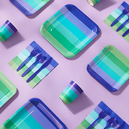 Crayola Hallmark Color Pop Cool Rainbow Stripe Party Supplies (12 Dinner Plates, 12 Dessert Plates, 12 Paper Cups, 24 Napkins, 12 Sets Of Plastic Cutlery) For Birthdays, Baby Showers (5Clp1009) #TOP1