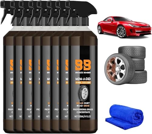 Buptop 2026 Upgraded Bronze Bomber Wheel Cleaner, Tire Cleaner,- Safe on Chrome and All Wheel Finishes - Brake Dust, Dirt, Browning, Grease, and Grime Remover (US Stock) (8 PACK)