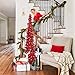 N&T NIETING Christmas Tree, 5ft Collapsible Pop Up Red Tinsel Christmas Tree Coastal Christmas Tree for Holiday Xmas Decorations, Home Display, Office Decor