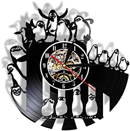The Cartoon Penguines of Madagascar Vinyl Record Silent nt Nursery Baby Bedroom Watch