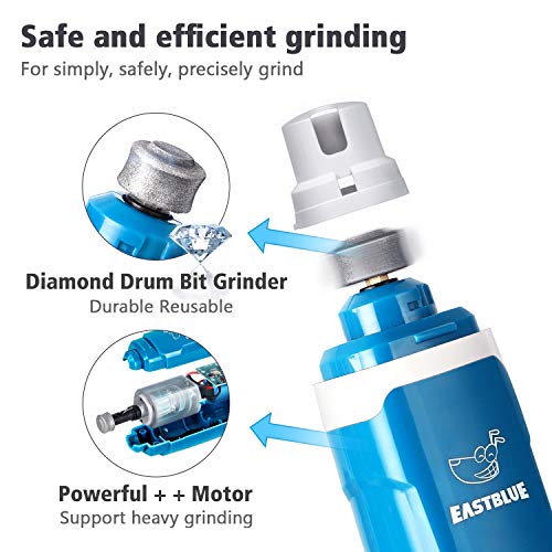 EASTBLUE Professional Dog Nail Grinder: 2-Speed Portable Electric Pet Nails Trimmers with Upgraded Quiet Motor for Small | Medium | Large Dog & Cat
