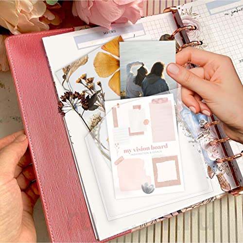 Aphrordity 6 Pcs Adhesive Pockets For Planners, 6 X 6 Inch Happy Planner Inserts Clear Adhesive Pockets For Happy Planner Cover For Home Office School #TOP5