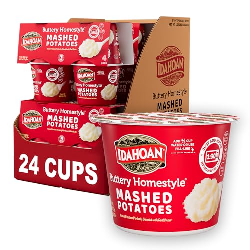 Idahoan Buttery Homestyle Mashed Potatoes Cup, 1.5oz (Pack of 24)