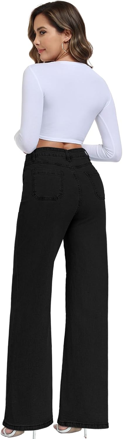 MARIASHA Women's Straight Leg Jeans High Waisted Button Fly Stretch Denim Pants for Women - Image 7