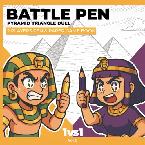 Battle Pen ? Pyramid Triangle Duel: 2-Player Pen & Paper Strategy Game Book | Ancient Egypt Puzzle Battles for Kids, Teens & Adu