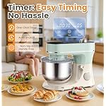 Stand Mixer, 6QT Electric Kitchen Mixer for Baking Cakes & Dough, LED Smart Touchscreen, 11-Speed Tilt-Head & Timer, 4 Presets, Mixer with Bowl, Dough Hook/Whisk/Beater, Green - Image 3