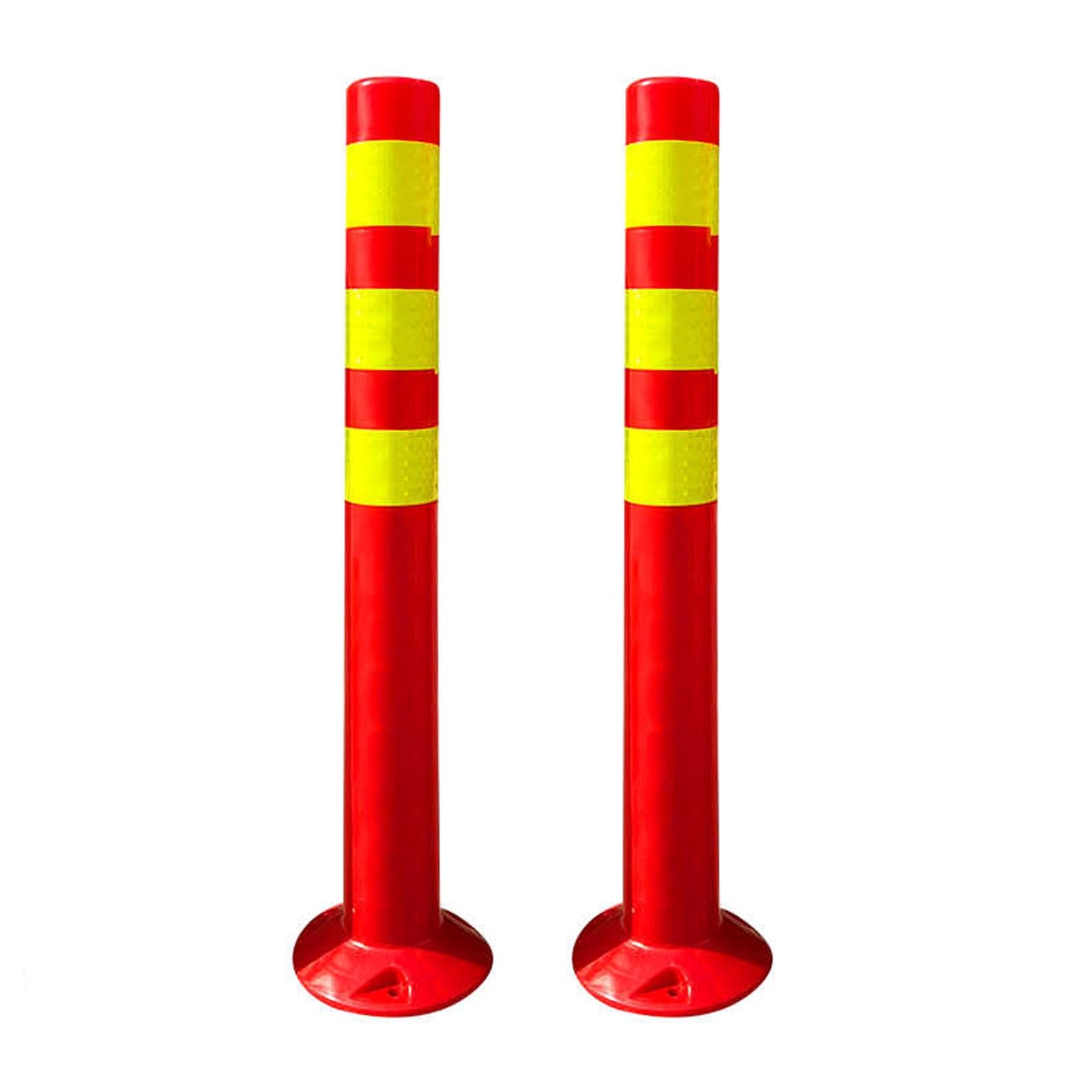 Paletto di sicurezza riflettente per parcheggio, barriera di arresto del traffico, 90 cm/35,4 pollici, rosso, 2 pezzi, per casa, garage, magazzino, decorazione stradale