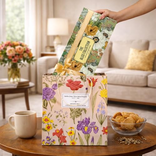 Image of Sancha Tea Boutique Bliss Collection - Green Tea Gift Box with Lavender, Chamomile, Cinnamon & Peppermint Teas, 200g
