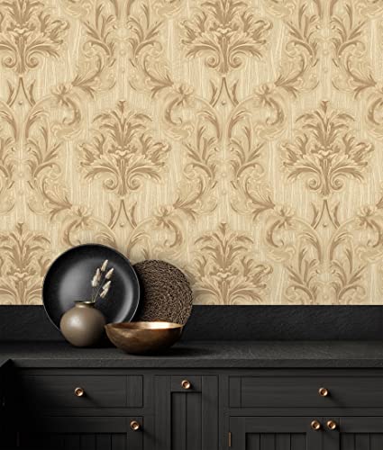 Papier peint vinyle damas lavable pour rénover mur et meuble - 5