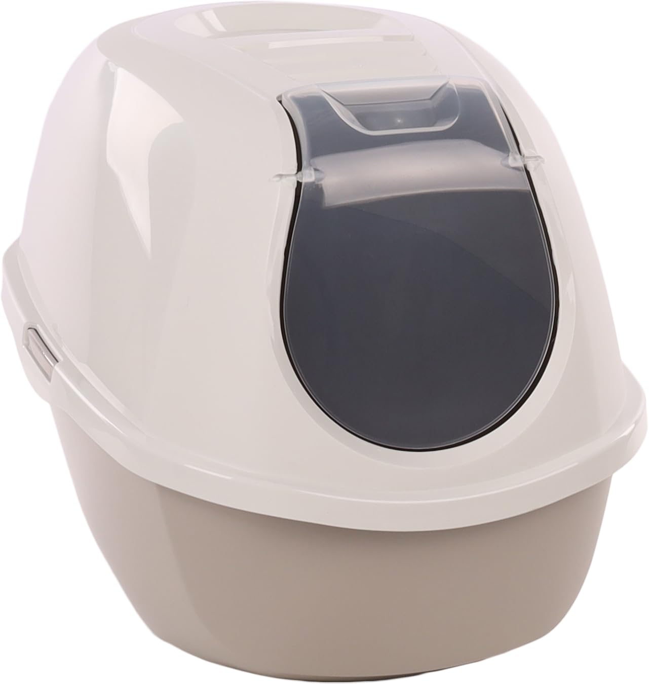 Flamingo Maison de Toilette pour Chat Kato XXL 66L - Maison de Toilette Chat fermée, Caisse Chat litiere, Amovible, Pelle, L59 x P39 x H39 cm Vert