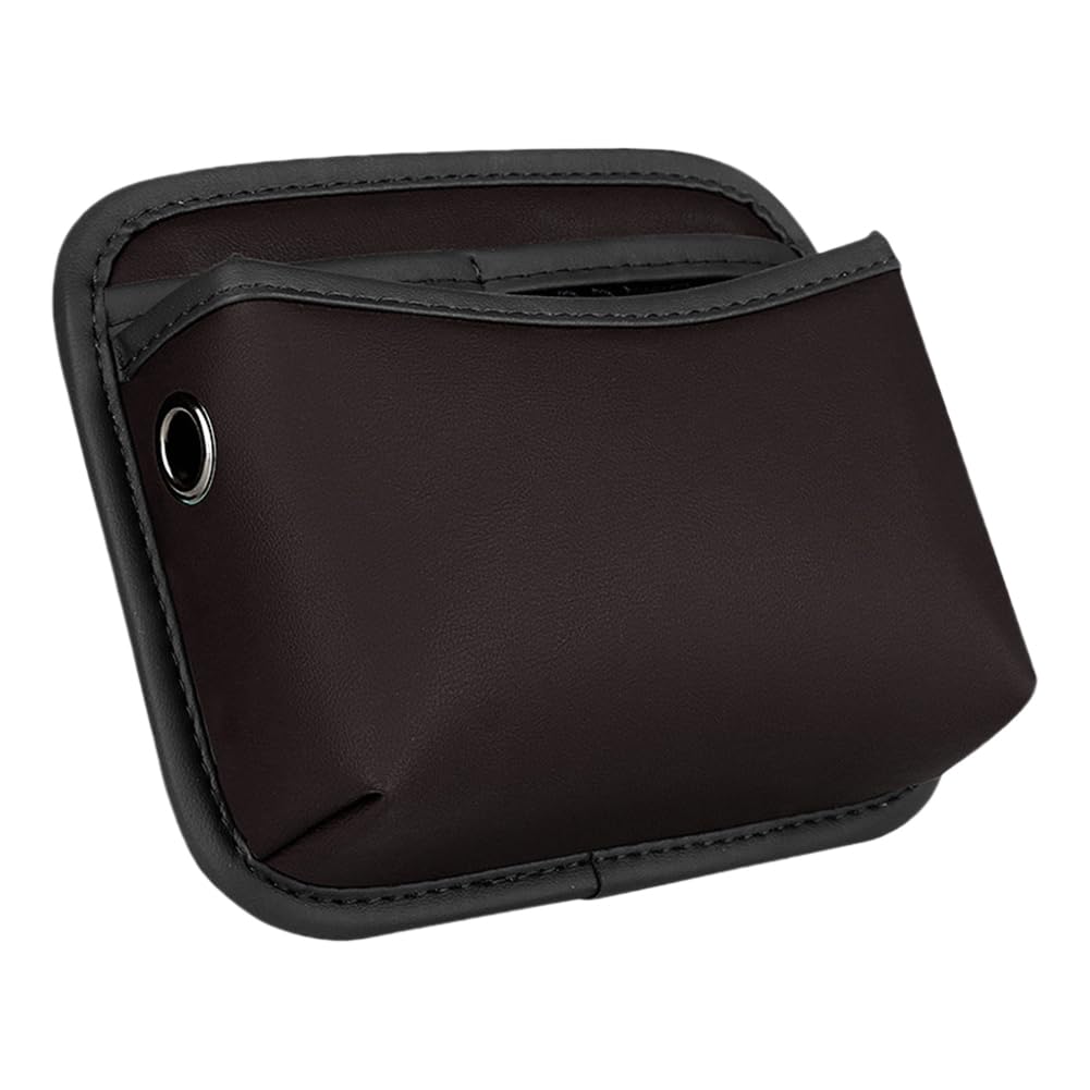 ALINUOYQCar Organizer and Storage Accessories, All-Purpose PU Leather Stick-On Pocket Pouch for Car Console/Seat/Door/Dashboard Organizer, Automotive Phone Keys Sunglasses Holder