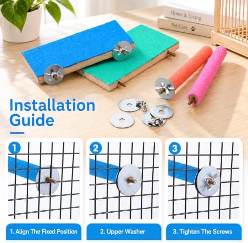 cobee 12 Pcs Bird Cage Accessories, Wood Bird Perches for cage — 사진 4