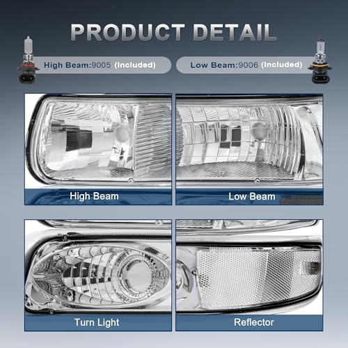KUIPERAUTO 1999–2002 Chevy Silverado Headlights | Tahoe & Suburban Replacement - Image 5
