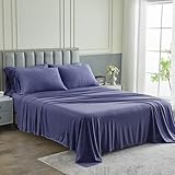 Pure Bedding Bed Sheets - Twin Sheet Set [4-Piece, Heather Navy] - Hotel Luxury 1800 Brushed Microfiber - Soft and Breathable - Deep Pocket Fitted Sheet, Flat Sheet, Pillow Cases