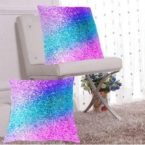 Lot de 2 taies d'oreiller carrées à paillettes imprimées housse coussin