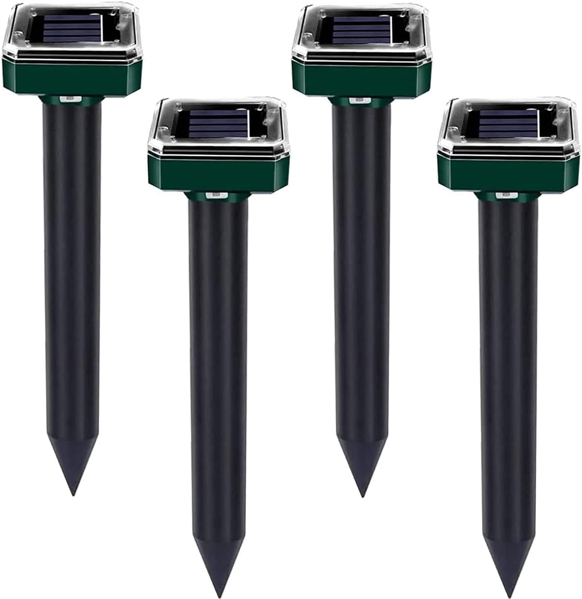 Ultrasonic Mole Repellent Solar Animal Repeller Snake Repellent Gopher Deterrent Spikes Vole Chaser – IP44 Waterproof Solar Mole Repellent Stakes for Outdoor Garden, Yard, Lawn (4 Pack) : Patio, Lawn & Garden