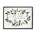 Stupell Industries Gather Text White Flower Green Botanicals Distressed Pattern Black Framed Wall Art, 20 x 16