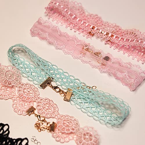 Manfnee 10Pcs Lace Choker Gothic Choker Tattoo Chocker Necklace For Women #TOP6