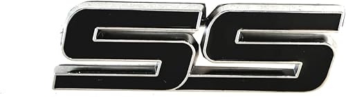 1 calcomanía de metal SS para puerta delantera, emblema SS para automóvil, repuesto para Chevy Camaro 06-10 (cromado)