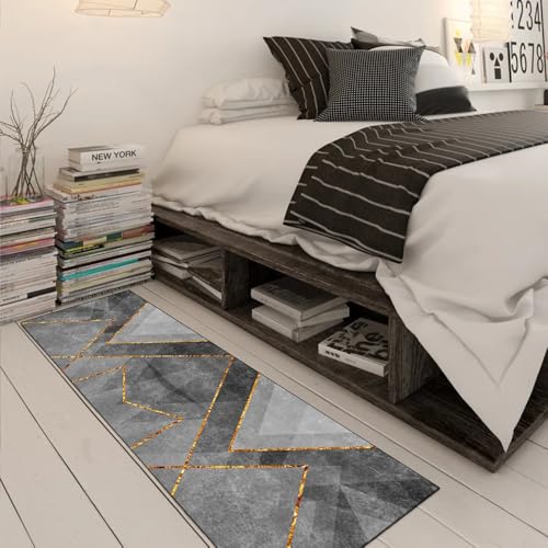 Alfombra lavable para pasillo antideslizante gris de 70 x 300 cm con máxima adherencia 3