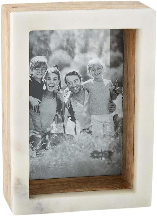 Mud Pie 5 X 7 WOOD MARBLE SHADOW FRAME, multi (46900400L)
