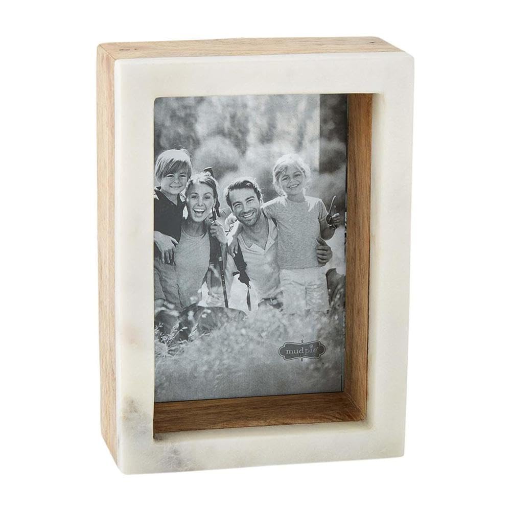 Mud Pie 5 X 7 WOOD MARBLE SHADOW FRAME, multi (46900400L)