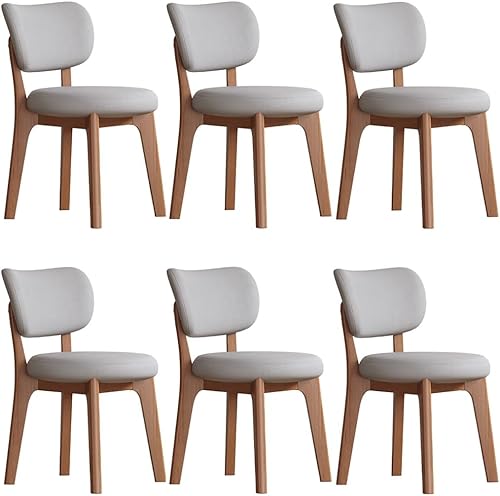 Miniatura 56 de YVYKFZD Juego de sillas de comedor, sillas de cocina sin brazos de madera, silla de comedor con respaldo curvo, silla tapizada de cuero para sala de
