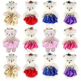 Sealive Stuffed Animals Plush Bears (1 Dozen), Mini Bear Stuffed Animal Bulk Assorted Toys for Birthday Cake Wedding Decorations Party Favors Supplies