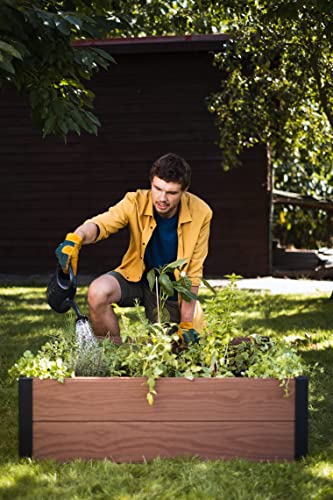 Jardinière Maple Square Keter bac à fleurs de sol résistant effet bois - 6