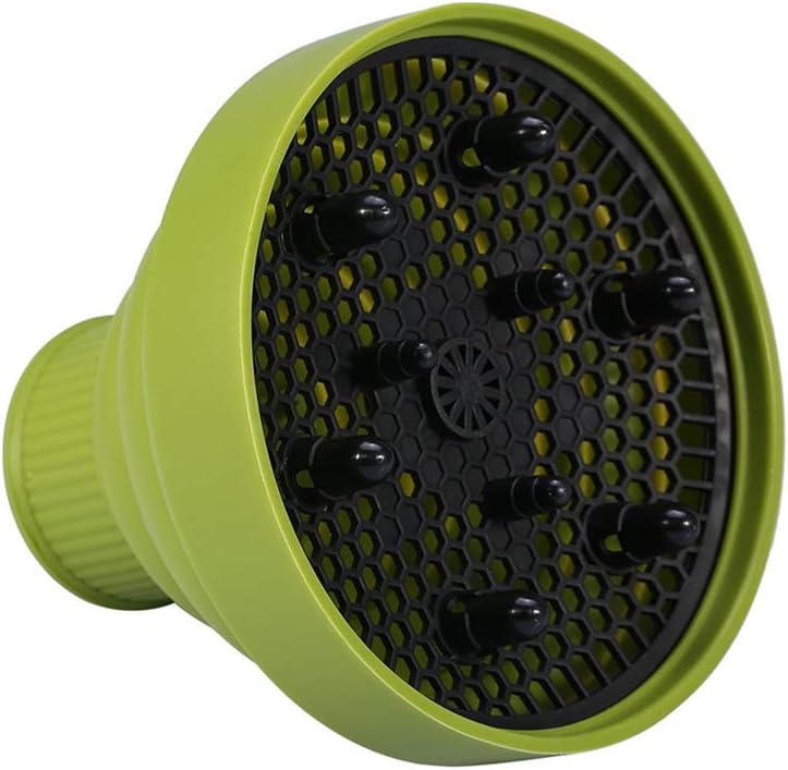 silicone diffuser Collapsible Silicone Hair Diffuser Attachment- The latest travel portable, 2019, Green