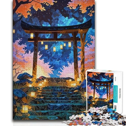 Puzzle 1000 pièces pour Adultes Porte de Jardin Japonais Jeu de réflexion et de logique Découpe Impeccable Jeu Amusant et Facile (38x26cm) – vue 6